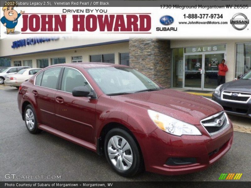 Venetian Red Pearl / Off Black 2012 Subaru Legacy 2.5i