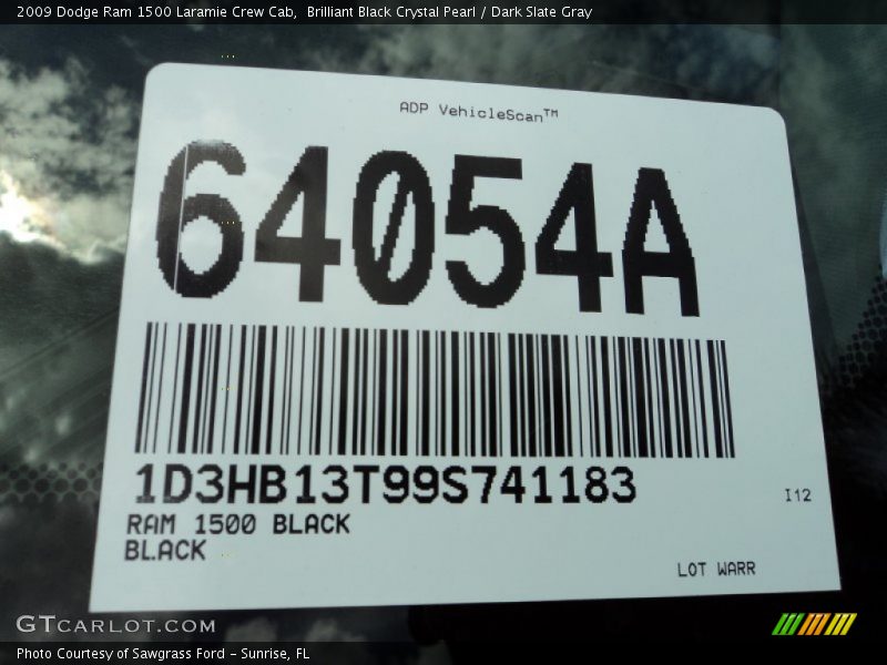 Brilliant Black Crystal Pearl / Dark Slate Gray 2009 Dodge Ram 1500 Laramie Crew Cab