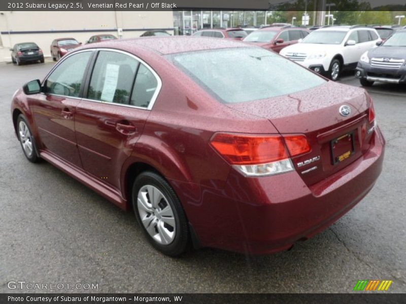 Venetian Red Pearl / Off Black 2012 Subaru Legacy 2.5i