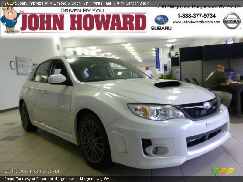 Satin White Pearl / WRX Carbon Black 2013 Subaru Impreza WRX Limited 5 Door