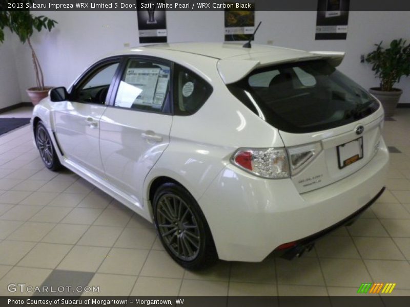 Satin White Pearl / WRX Carbon Black 2013 Subaru Impreza WRX Limited 5 Door