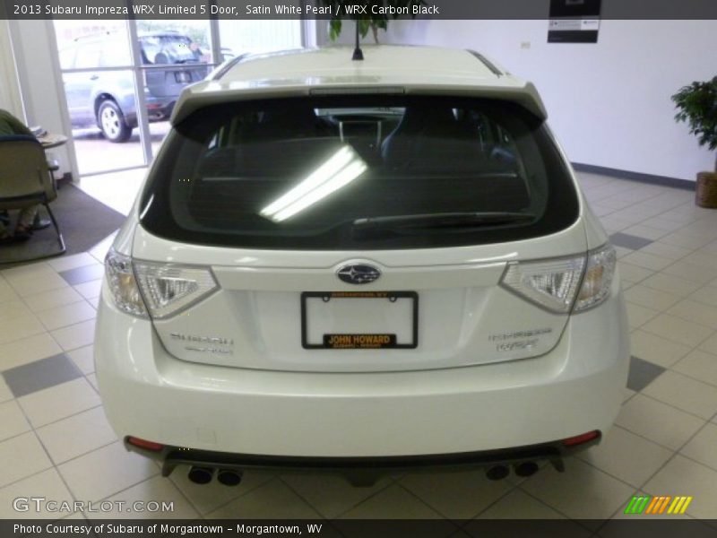 Satin White Pearl / WRX Carbon Black 2013 Subaru Impreza WRX Limited 5 Door