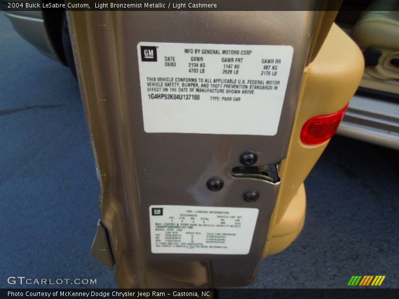 Light Bronzemist Metallic / Light Cashmere 2004 Buick LeSabre Custom