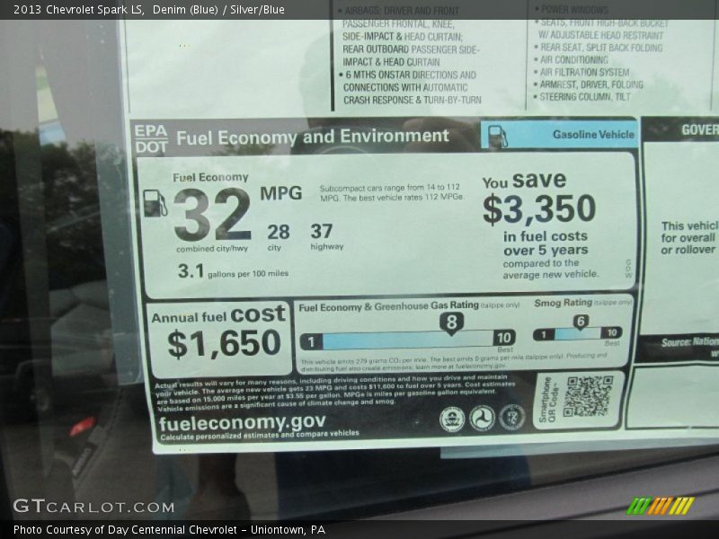  2013 Spark LS Window Sticker