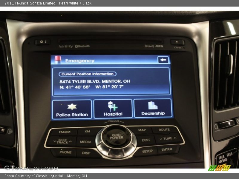 Pearl White / Black 2011 Hyundai Sonata Limited