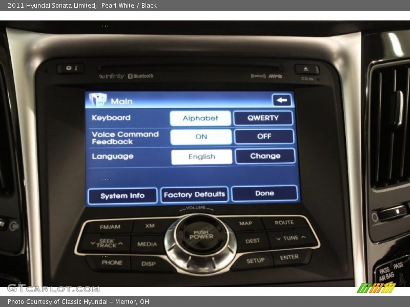 Pearl White / Black 2011 Hyundai Sonata Limited