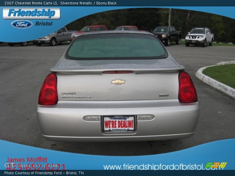 Silverstone Metallic / Ebony Black 2007 Chevrolet Monte Carlo LS