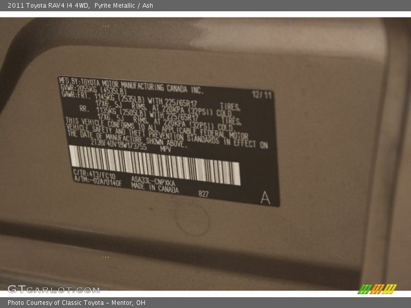 Pyrite Metallic / Ash 2011 Toyota RAV4 I4 4WD
