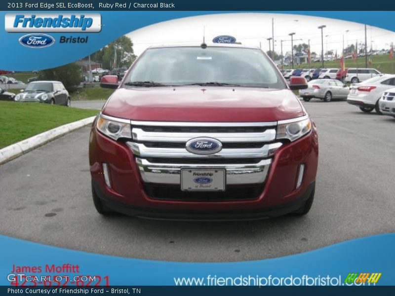 Ruby Red / Charcoal Black 2013 Ford Edge SEL EcoBoost