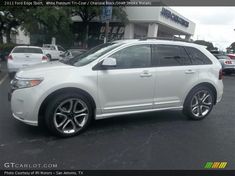 White Platinum Tri-Coat / Charcoal Black/Silver Smoke Metallic 2011 Ford Edge Sport