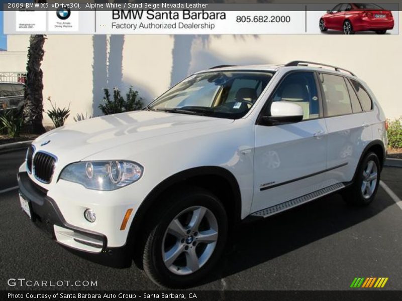 Alpine White / Sand Beige Nevada Leather 2009 BMW X5 xDrive30i