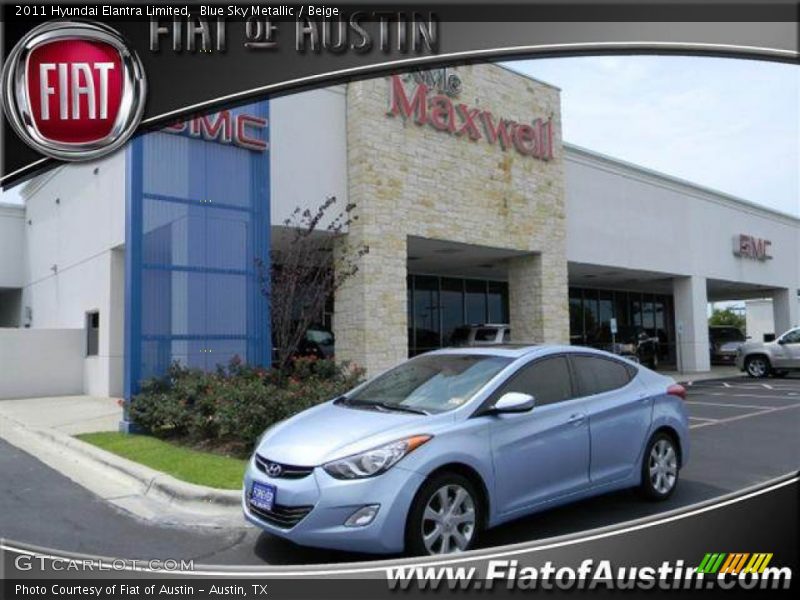 Blue Sky Metallic / Beige 2011 Hyundai Elantra Limited