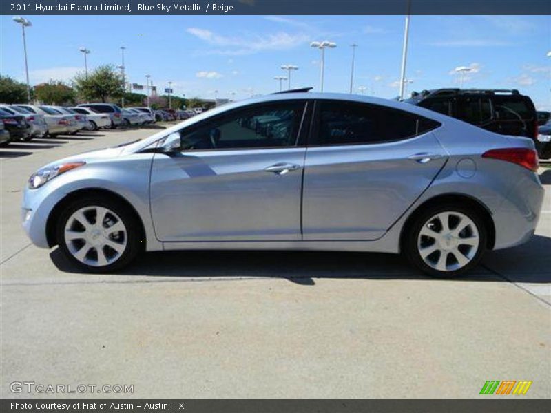 Blue Sky Metallic / Beige 2011 Hyundai Elantra Limited