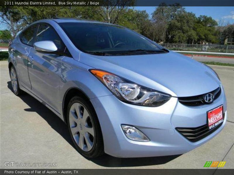Blue Sky Metallic / Beige 2011 Hyundai Elantra Limited