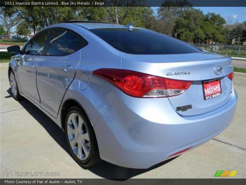 Blue Sky Metallic / Beige 2011 Hyundai Elantra Limited
