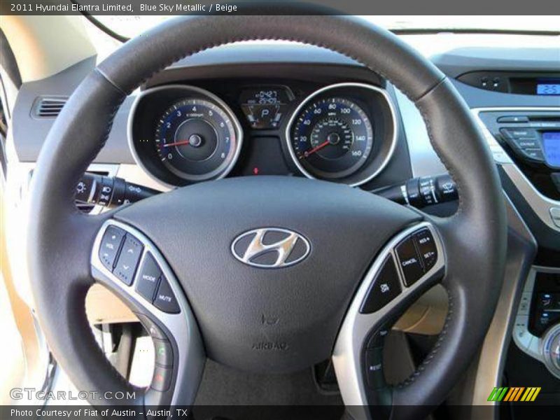 Blue Sky Metallic / Beige 2011 Hyundai Elantra Limited