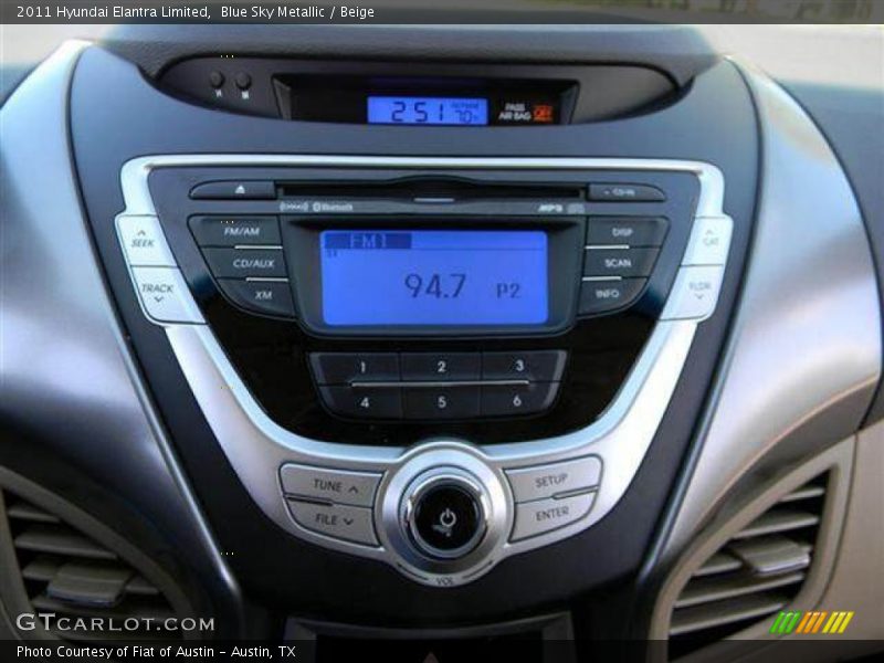 Blue Sky Metallic / Beige 2011 Hyundai Elantra Limited