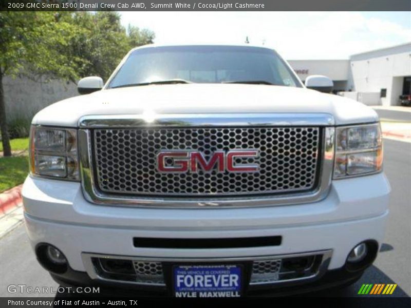 Summit White / Cocoa/Light Cashmere 2009 GMC Sierra 1500 Denali Crew Cab AWD