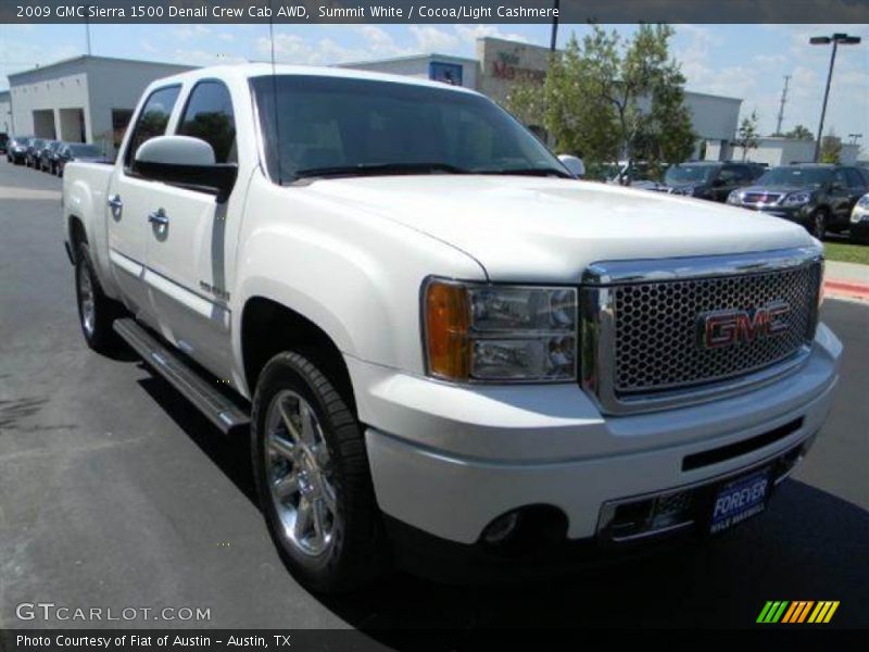Summit White / Cocoa/Light Cashmere 2009 GMC Sierra 1500 Denali Crew Cab AWD