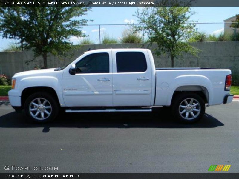 Summit White / Cocoa/Light Cashmere 2009 GMC Sierra 1500 Denali Crew Cab AWD