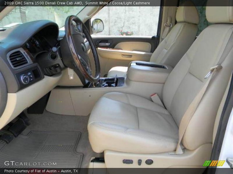 Summit White / Cocoa/Light Cashmere 2009 GMC Sierra 1500 Denali Crew Cab AWD
