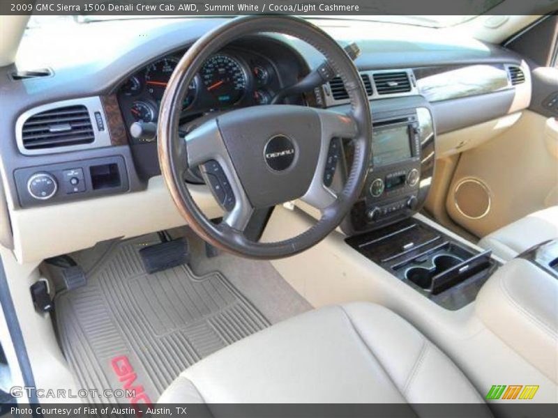 Summit White / Cocoa/Light Cashmere 2009 GMC Sierra 1500 Denali Crew Cab AWD