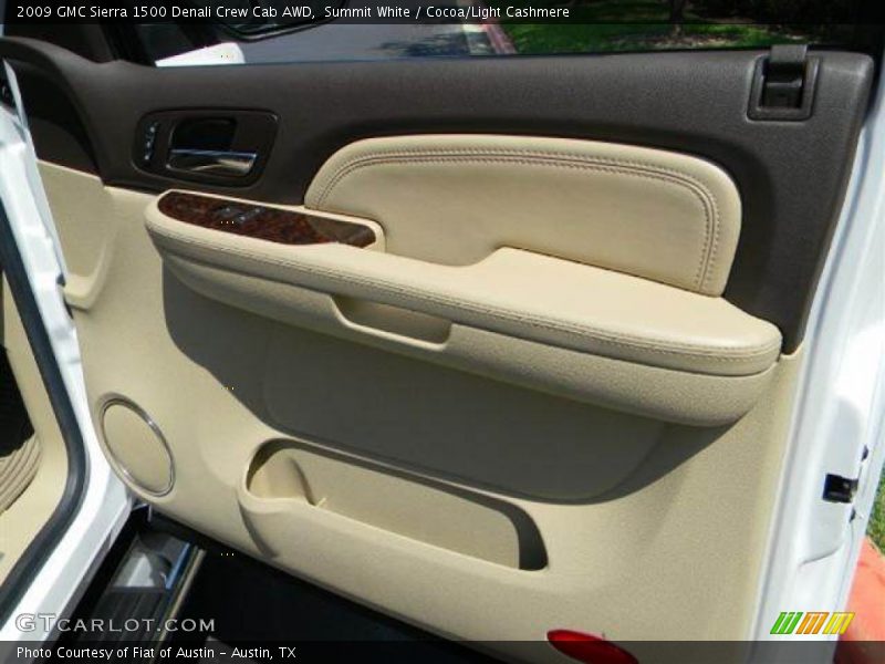 Summit White / Cocoa/Light Cashmere 2009 GMC Sierra 1500 Denali Crew Cab AWD
