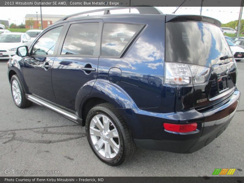 Cosmic Blue Metallic / Beige 2013 Mitsubishi Outlander SE AWD