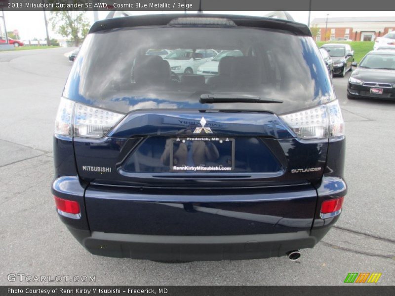 Cosmic Blue Metallic / Beige 2013 Mitsubishi Outlander SE AWD