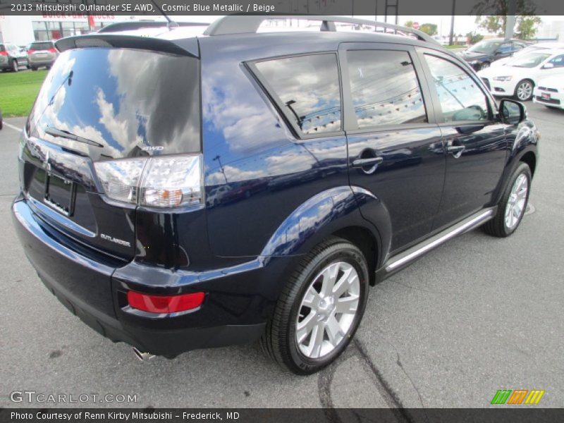 Cosmic Blue Metallic / Beige 2013 Mitsubishi Outlander SE AWD