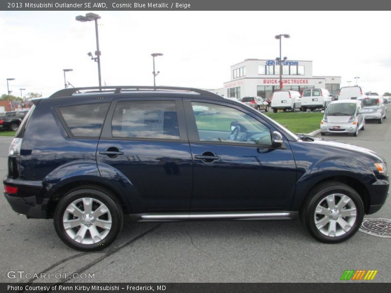 Cosmic Blue Metallic / Beige 2013 Mitsubishi Outlander SE AWD