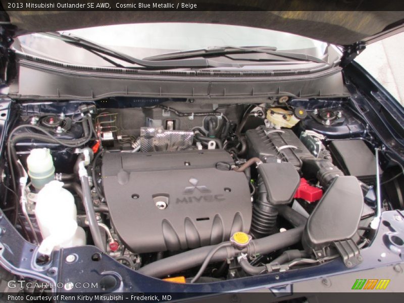 Cosmic Blue Metallic / Beige 2013 Mitsubishi Outlander SE AWD