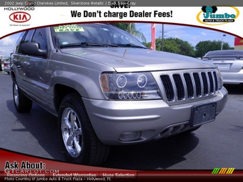 Silverstone Metallic / Dark Slate Gray 2002 Jeep Grand Cherokee Limited
