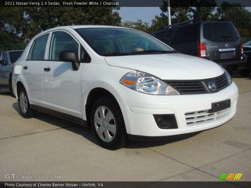Fresh Powder White / Charcoal 2011 Nissan Versa 1.6 Sedan