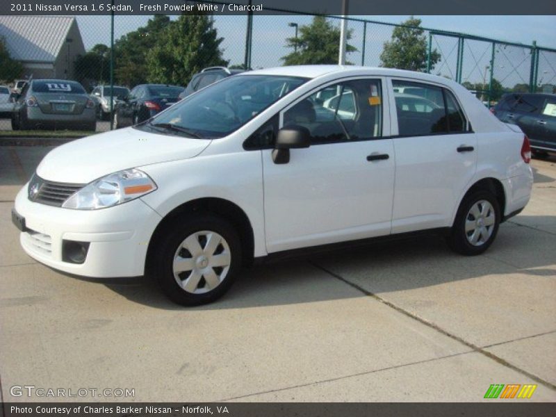 Fresh Powder White / Charcoal 2011 Nissan Versa 1.6 Sedan