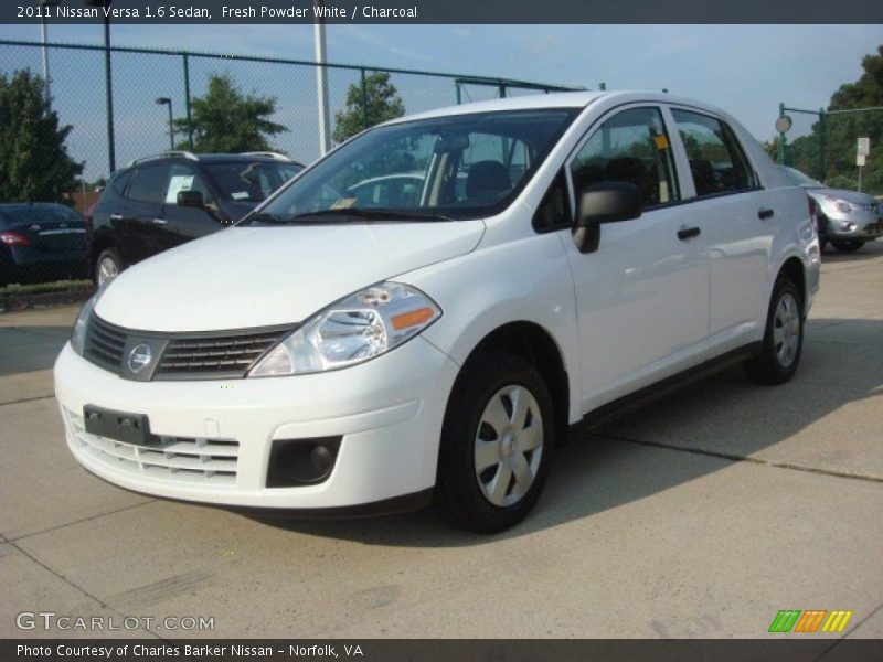 Fresh Powder White / Charcoal 2011 Nissan Versa 1.6 Sedan