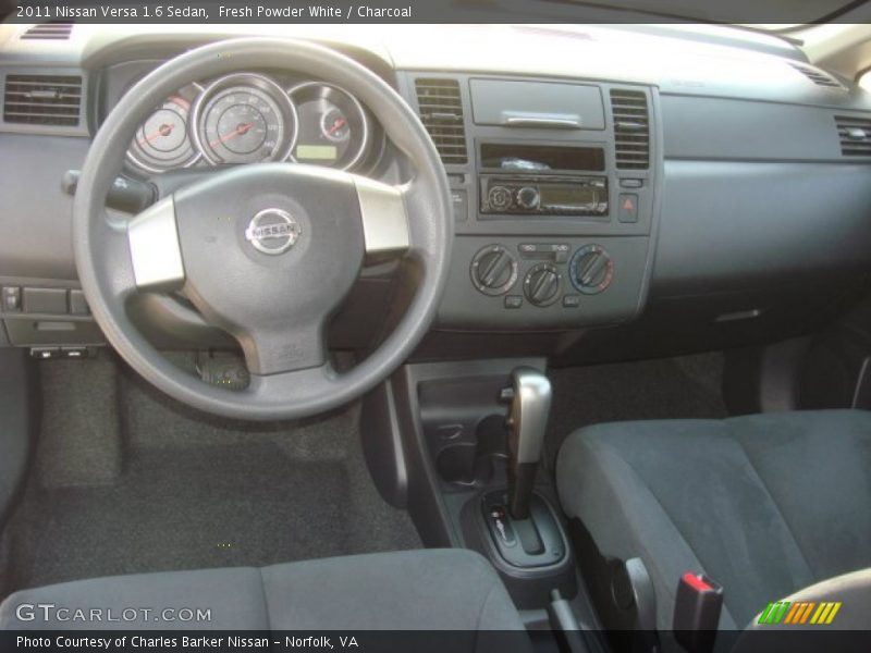 Fresh Powder White / Charcoal 2011 Nissan Versa 1.6 Sedan
