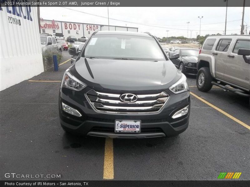 Juniper Green / Beige 2013 Hyundai Santa Fe Sport 2.0T AWD