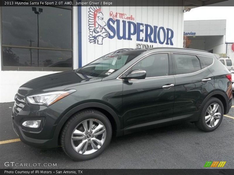 Juniper Green / Beige 2013 Hyundai Santa Fe Sport 2.0T AWD