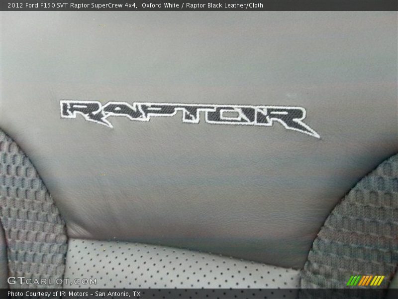 Oxford White / Raptor Black Leather/Cloth 2012 Ford F150 SVT Raptor SuperCrew 4x4