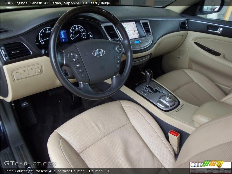 Sapphire Blue Pearl / Beige 2009 Hyundai Genesis 4.6 Sedan