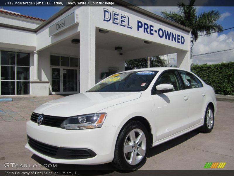 Candy White / Cornsilk Beige 2012 Volkswagen Jetta TDI Sedan