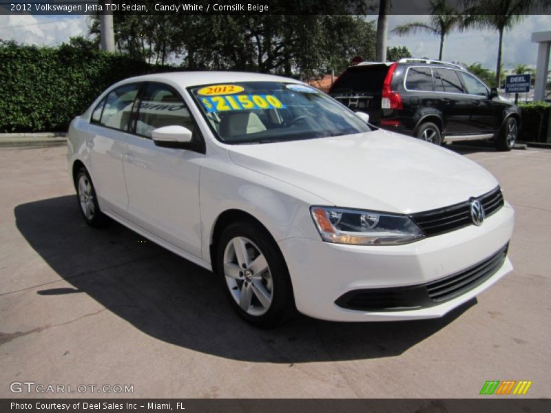 Candy White / Cornsilk Beige 2012 Volkswagen Jetta TDI Sedan