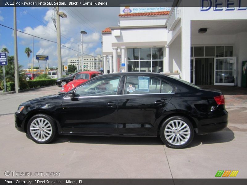 Black / Cornsilk Beige 2012 Volkswagen Jetta SEL Sedan