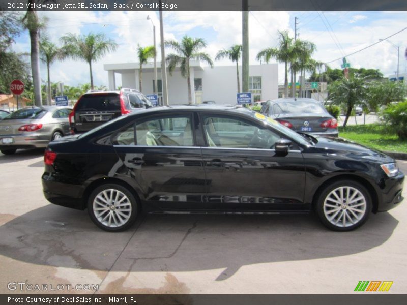 Black / Cornsilk Beige 2012 Volkswagen Jetta SEL Sedan
