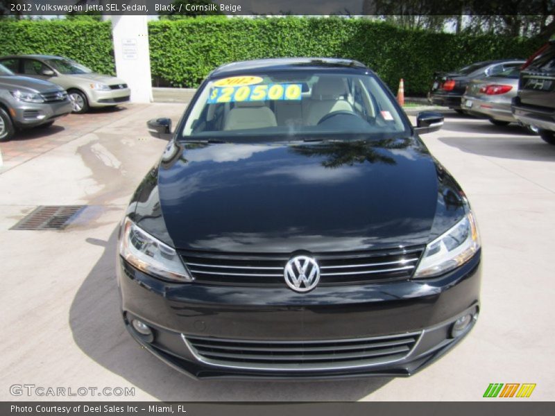 Black / Cornsilk Beige 2012 Volkswagen Jetta SEL Sedan