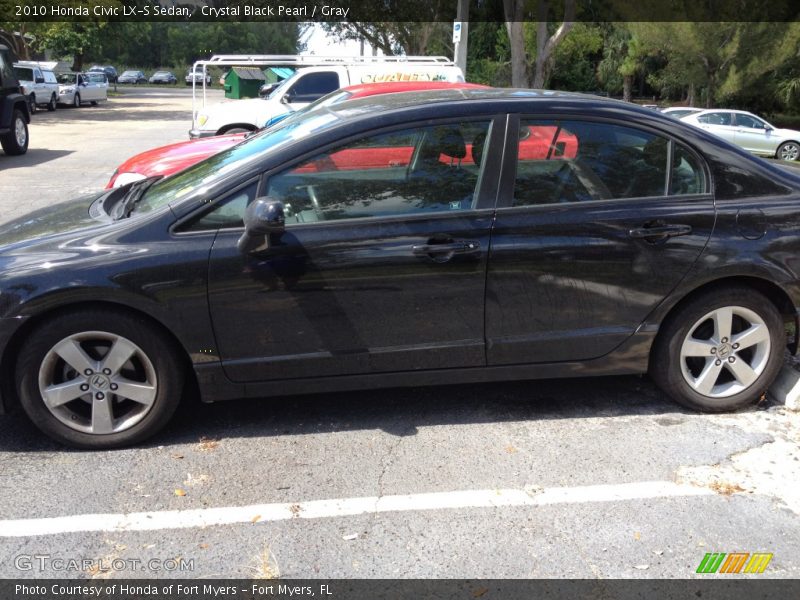 Crystal Black Pearl / Gray 2010 Honda Civic LX-S Sedan