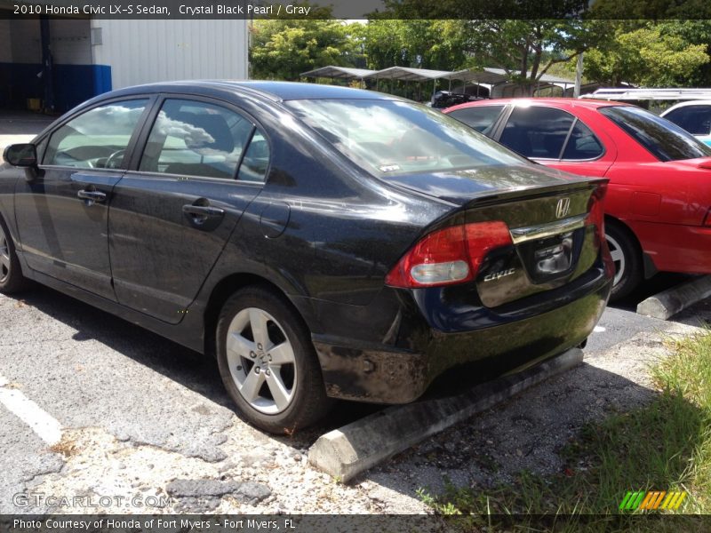 Crystal Black Pearl / Gray 2010 Honda Civic LX-S Sedan