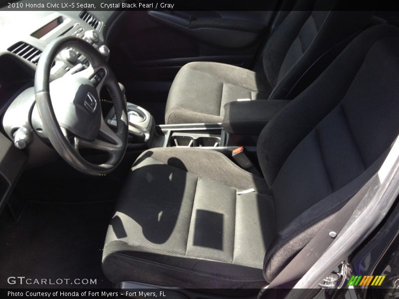 Crystal Black Pearl / Gray 2010 Honda Civic LX-S Sedan