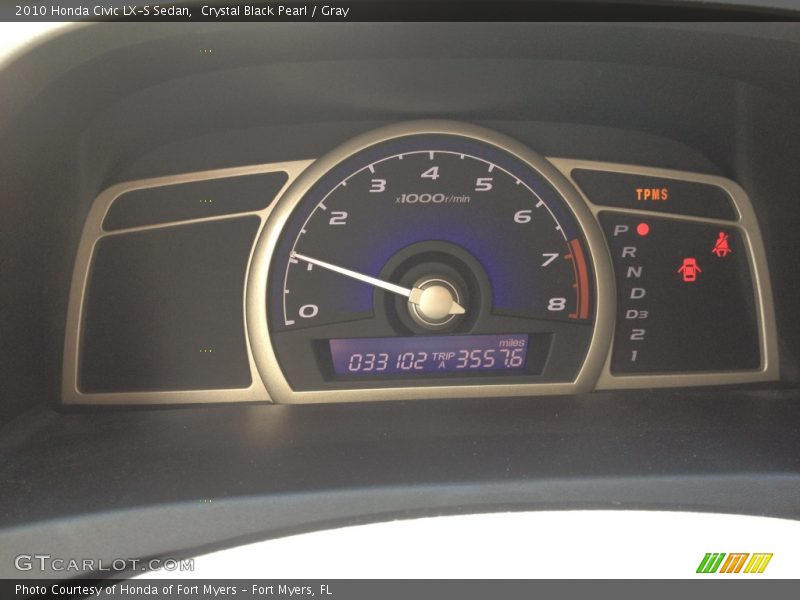 Crystal Black Pearl / Gray 2010 Honda Civic LX-S Sedan